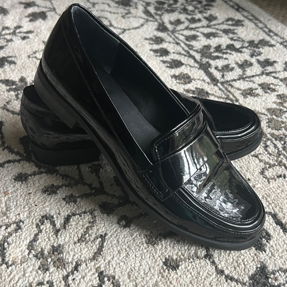 Franco Sarto Shiny Black Women's Flats